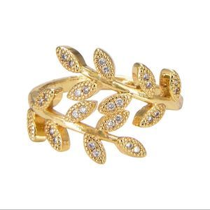 18k Gold Filled Olive Branch Leaf Ring
